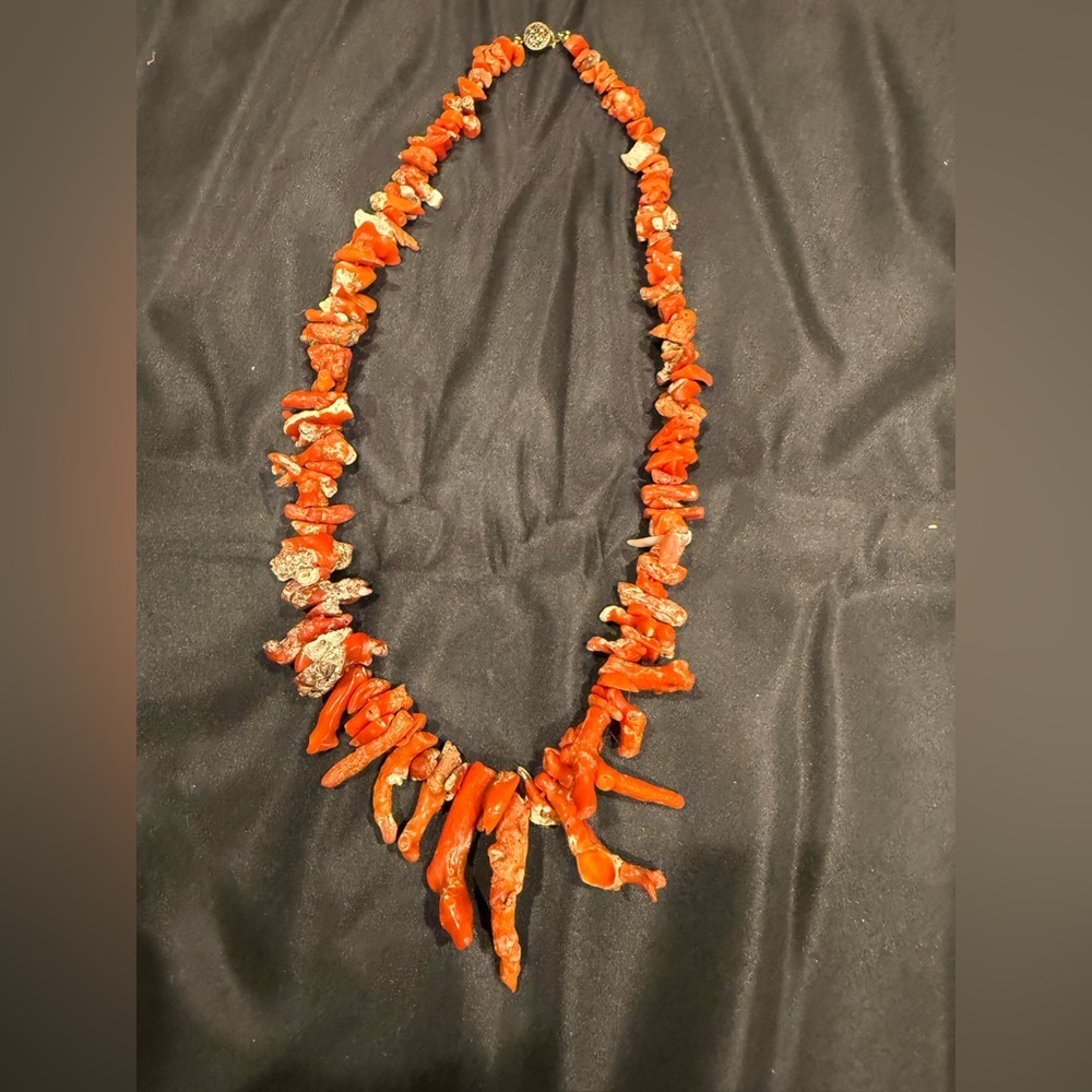 Stunning Natural Coral Branch Necklace- multi stone large organic raw - Picture 4 of 7